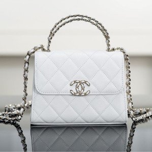 샤넬 25s 켈리 탑핸들 체인 크로스 백 화이트