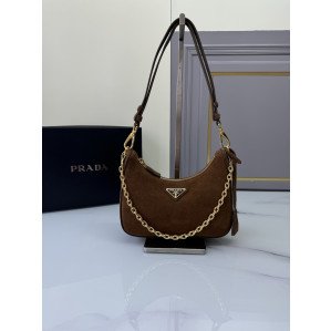 프라다 리에디션 2005 스웨이드 숄더백