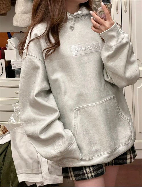 메종마르지엘라 x 슈프림 박스로고 후디