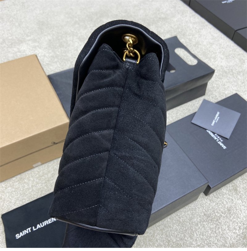 생로랑 스웨이드 벨벳 룰루 숄더 라지 백 네이비 392288