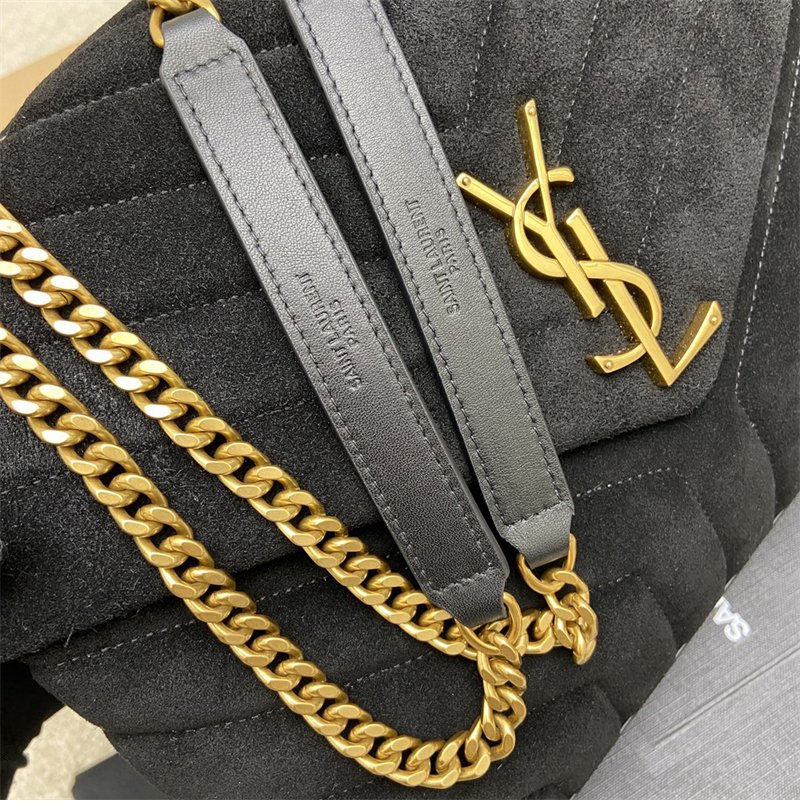 생로랑 스웨이드 벨벳 룰루 숄더 라지 백 네이비 392288