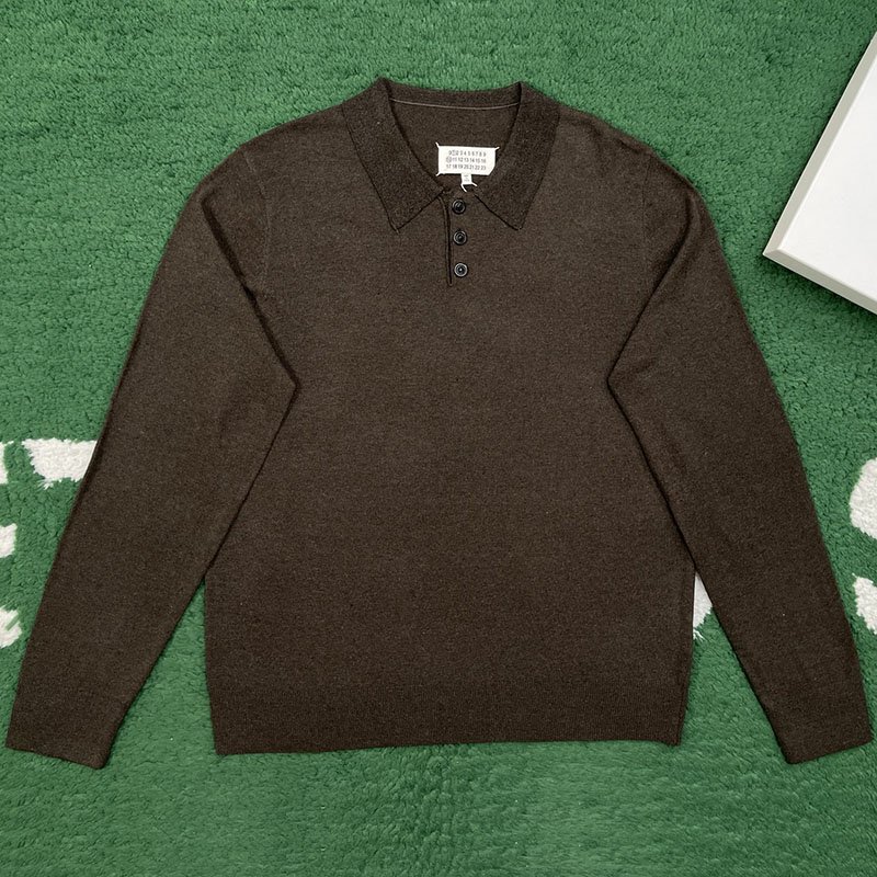 메종 마르지엘라 엘보우 패치 울 폴로 셔츠