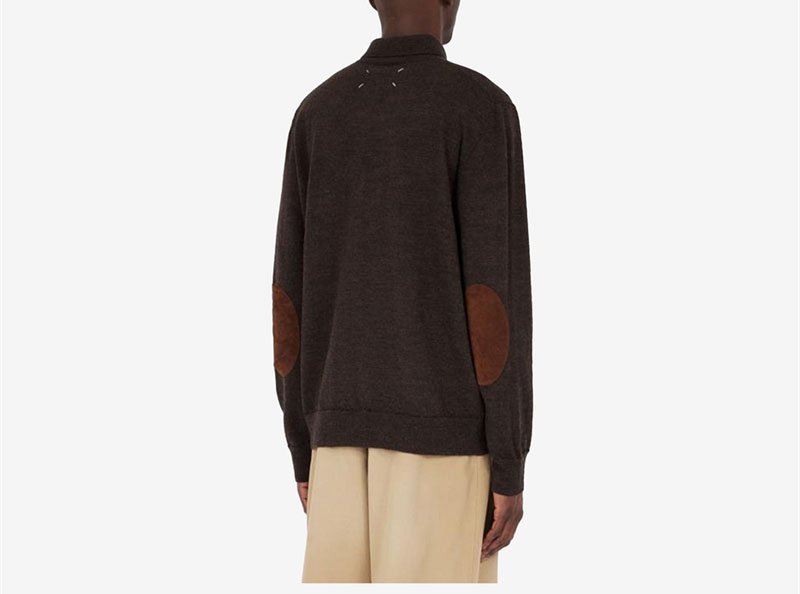 메종 마르지엘라 엘보우 패치 울 폴로 셔츠