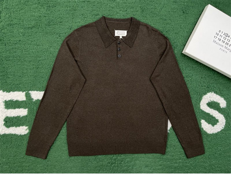메종 마르지엘라 엘보우 패치 울 폴로 셔츠