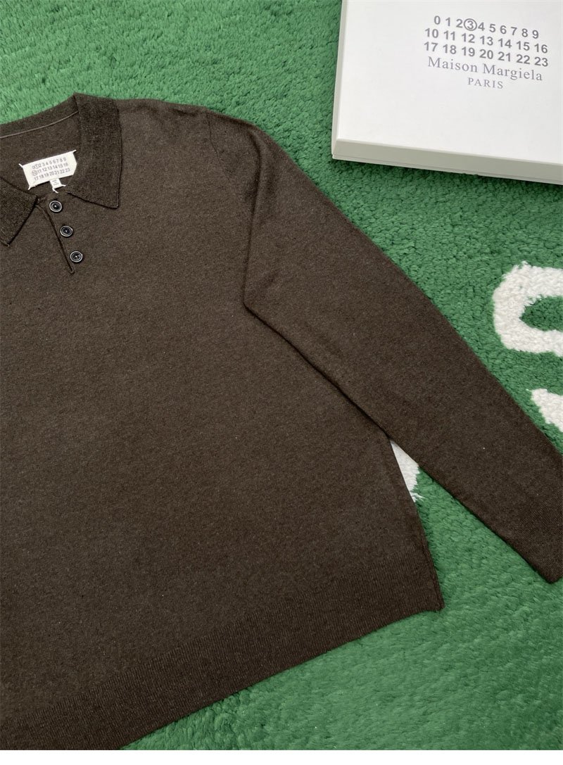메종 마르지엘라 엘보우 패치 울 폴로 셔츠