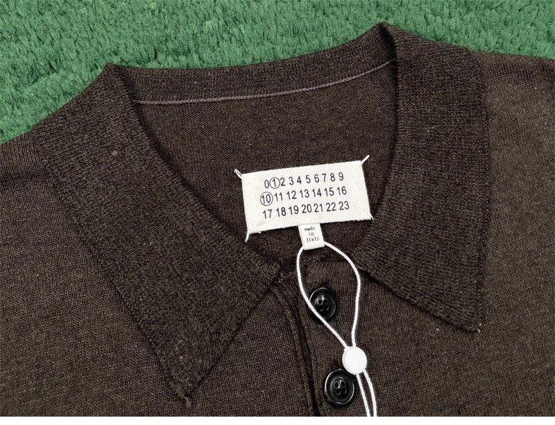 메종 마르지엘라 엘보우 패치 울 폴로 셔츠