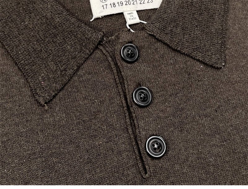 메종 마르지엘라 엘보우 패치 울 폴로 셔츠