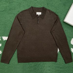 메종 마르지엘라 엘보우 패치 울 폴로 셔츠