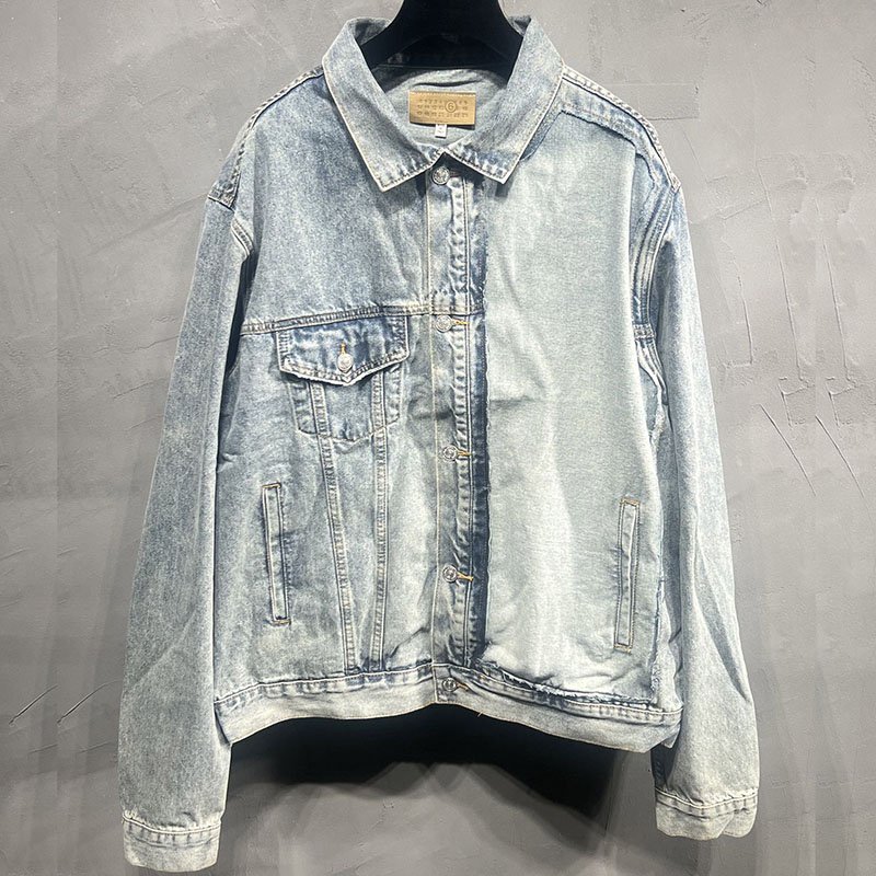 메종마르지엘라 MM6 백 스티치 빈티지 워싱 데님 자켓