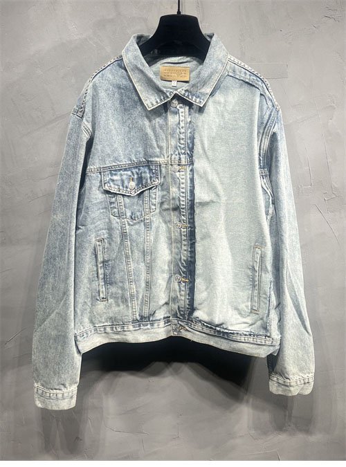 메종마르지엘라 MM6 백 스티치 빈티지 워싱 데님 자켓