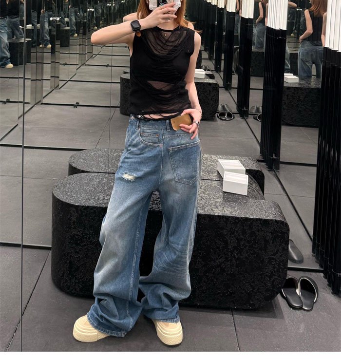 메종 마르지엘라 트위스트 와이드 레그 진