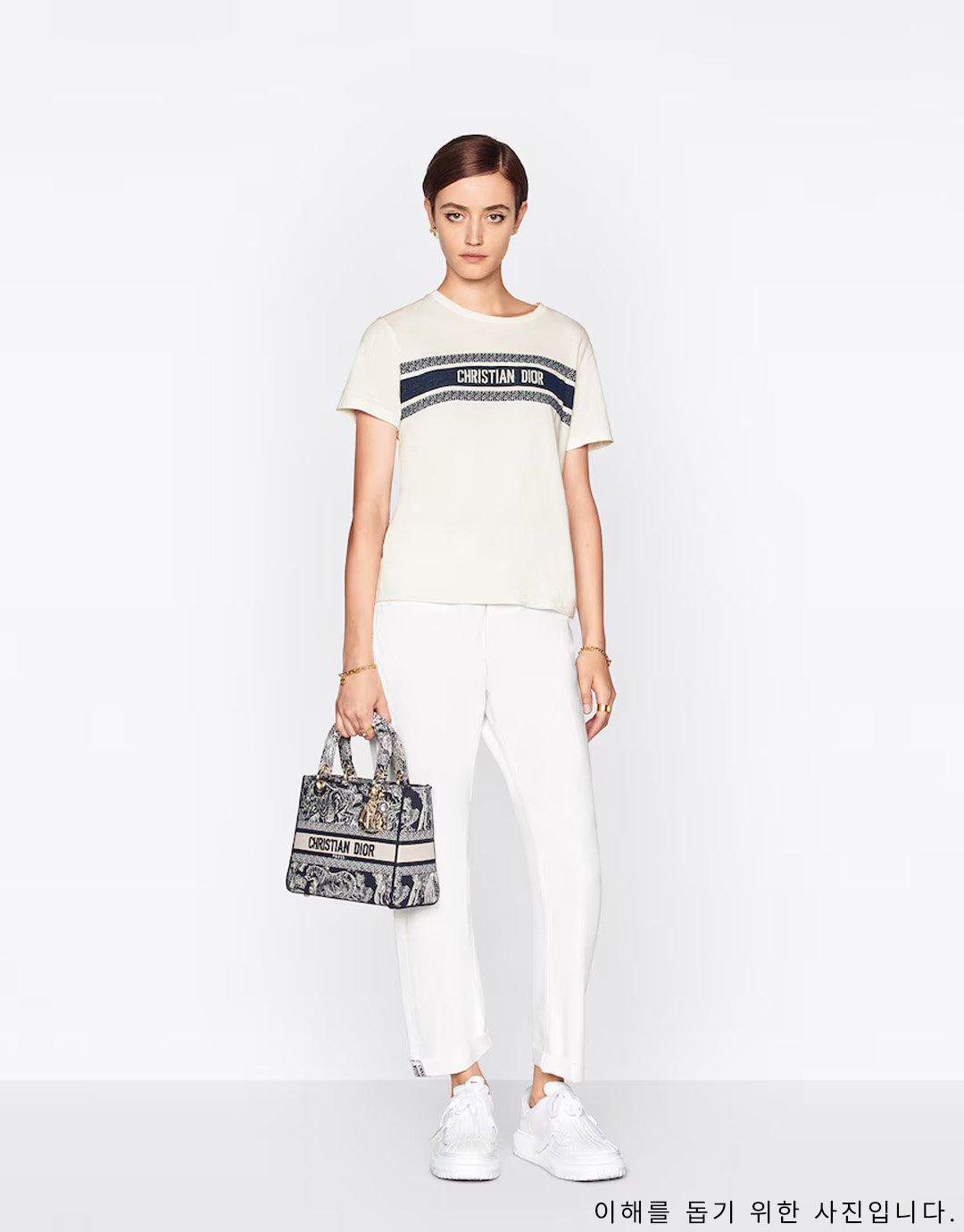 디올 멀티컬러 Toile de Jouy 레이디 D-LITE 미디엄 백 24*20*11CM