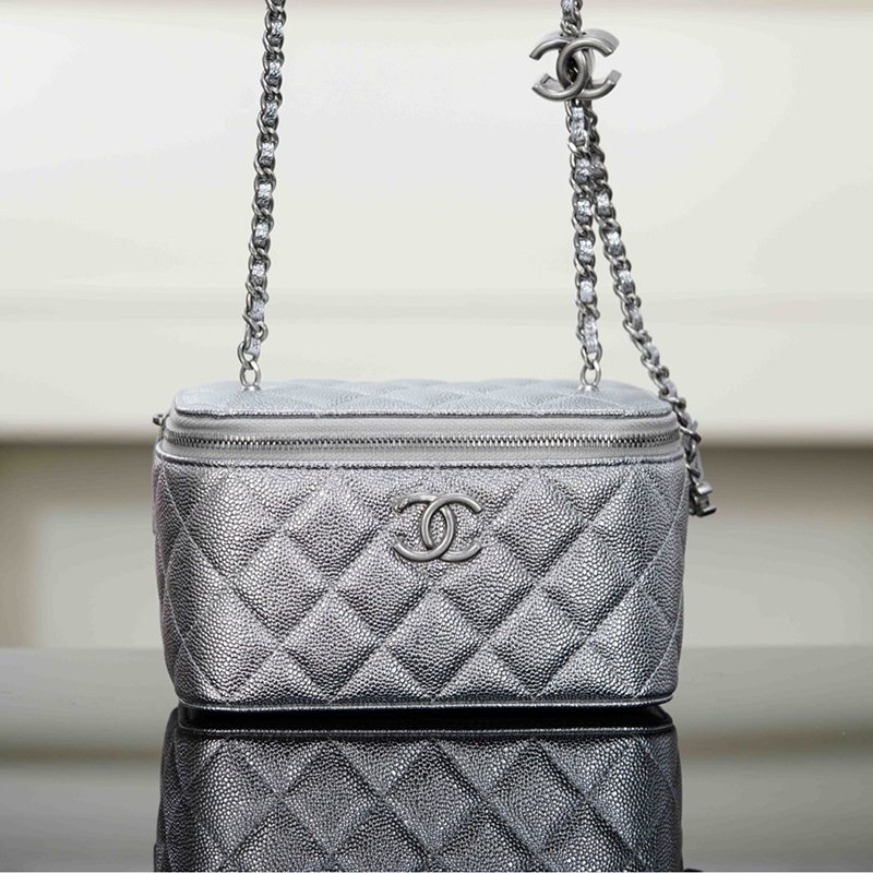 샤넬 25B 스몰 베니티 체인백 실버