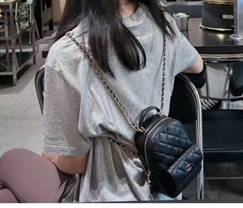 샤넬 24C 탑 핸들 미니 백팩 블랙