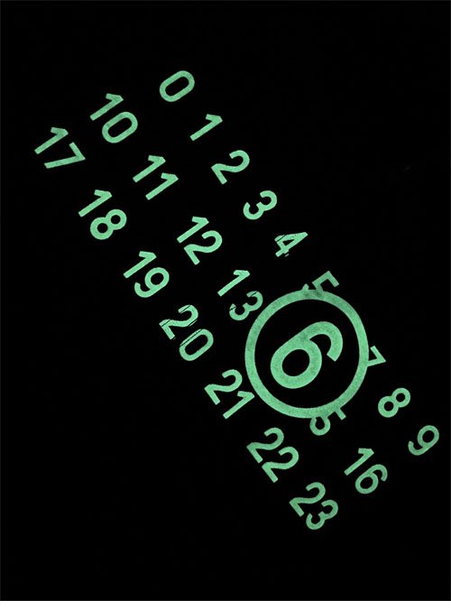 메종마르지엘라 MM6 넘버드 로고 프린트 반집업 후디