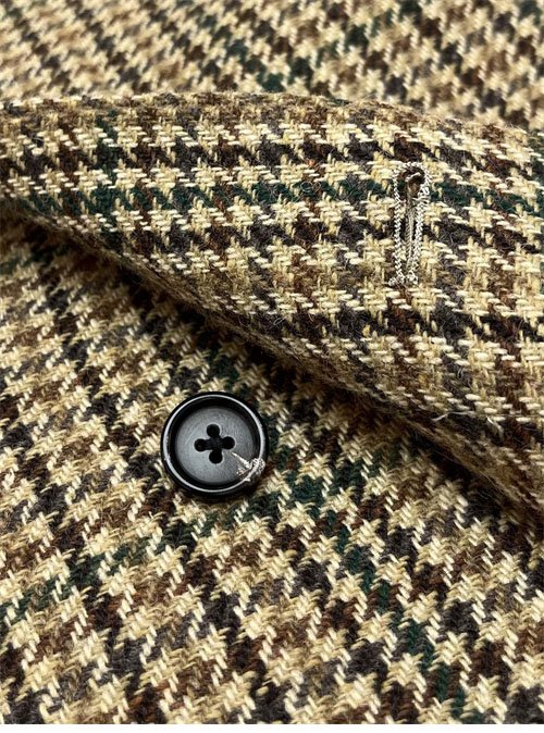 메종마르지엘라 체크 울 브이넥 히든 자켓