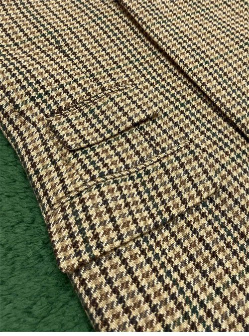 메종마르지엘라 체크 울 브이넥 히든 자켓