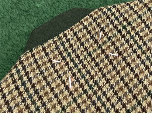 메종마르지엘라 체크 울 브이넥 히든 자켓