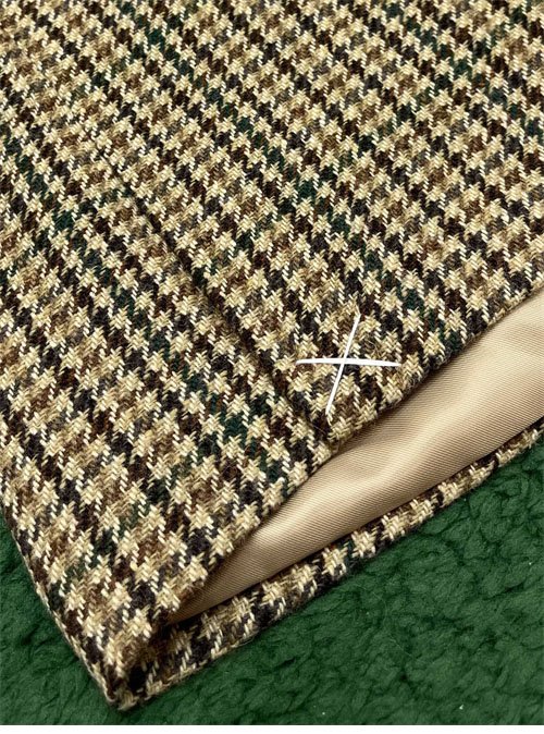 메종마르지엘라 체크 울 브이넥 히든 자켓