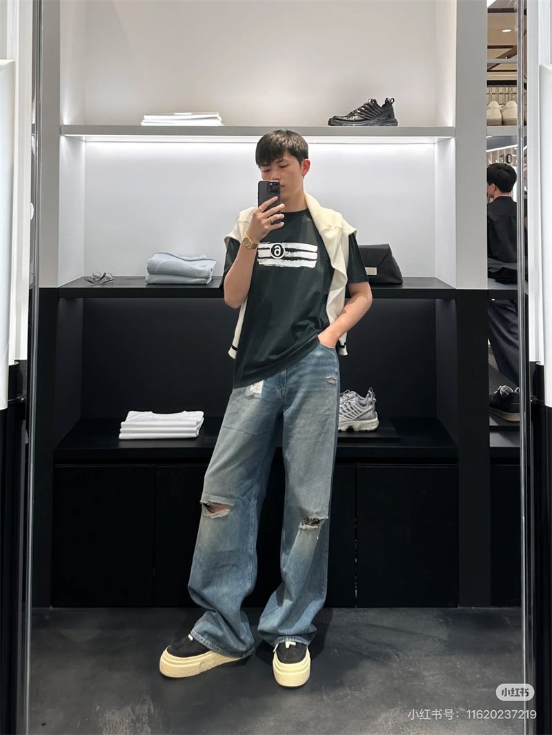 메종 마르지엘라 뉴메틱 로고 코튼 반팔 티셔츠