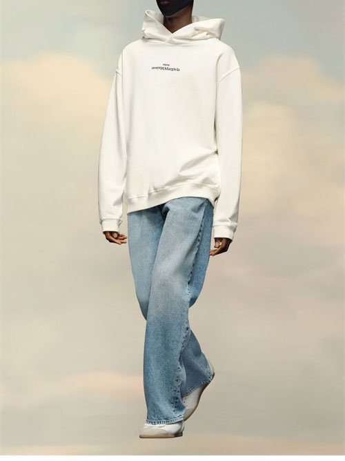 메종마르지엘라 MM6 업사이드 다운 자수 로고 후디 2컬러