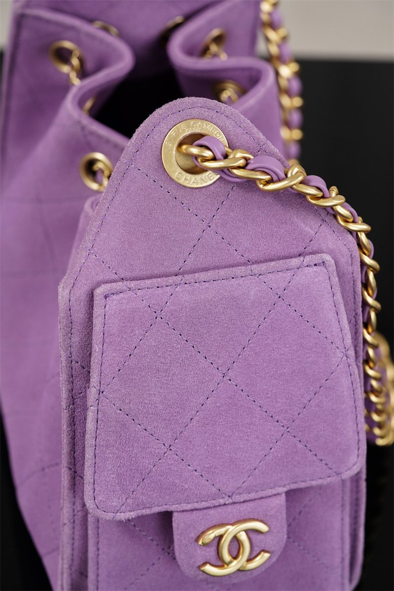 샤넬 26C 25 미니 호보 백 스웨이드 퍼플