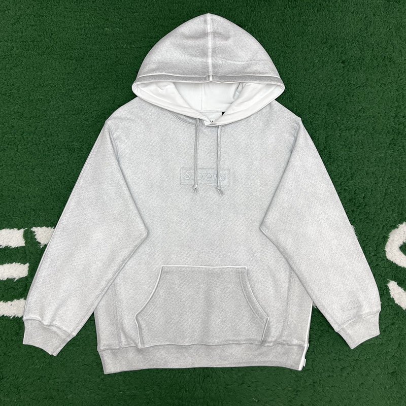 메종 마르지엘라 x 슈프림 포일 박스로고 후드