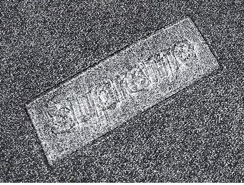 메종 마르지엘라 x 슈프림 포일 박스로고 후드