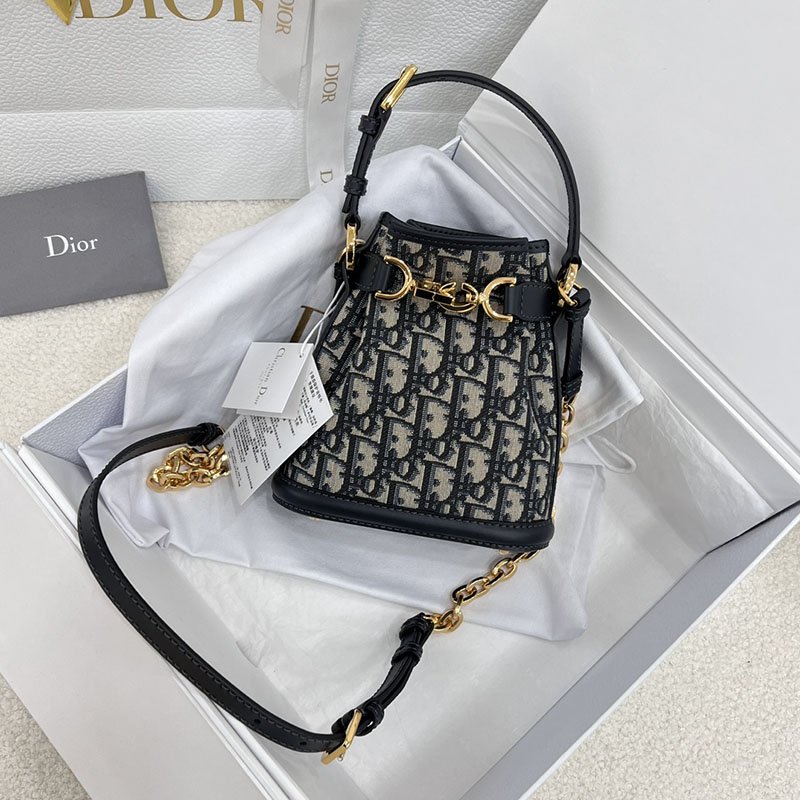 디올 스몰 C’est 쎄 백 오블리크 자카드