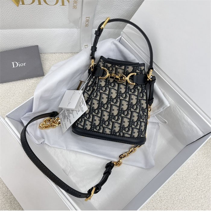 디올 스몰 C’est 쎄 백 오블리크 자카드