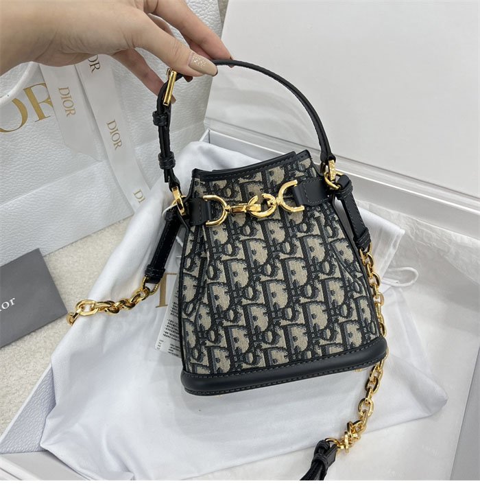 디올 스몰 C’est 쎄 백 오블리크 자카드