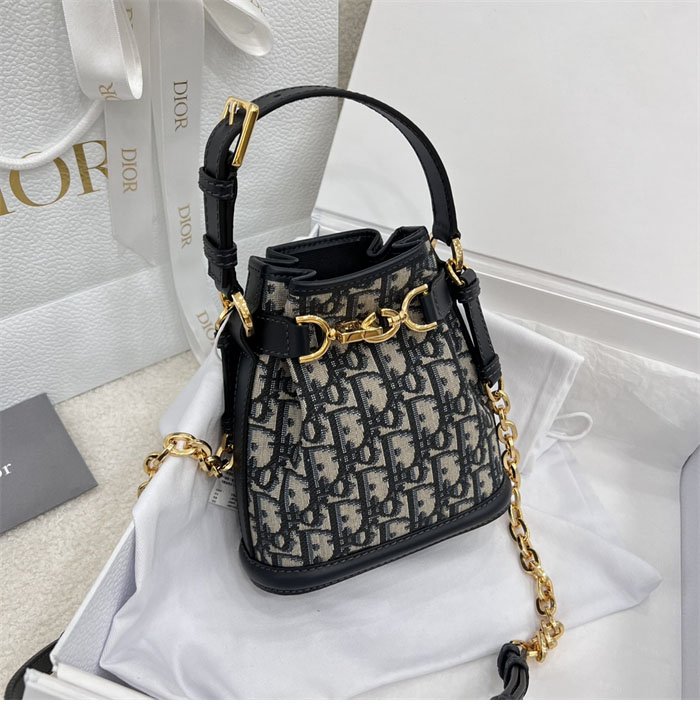 디올 스몰 C’est 쎄 백 오블리크 자카드