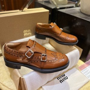 미우미우 X 처치스 타바코 브러쉬드 가죽 더블 몽크 브로그 슈즈 “35SIZE – 40SIZE”