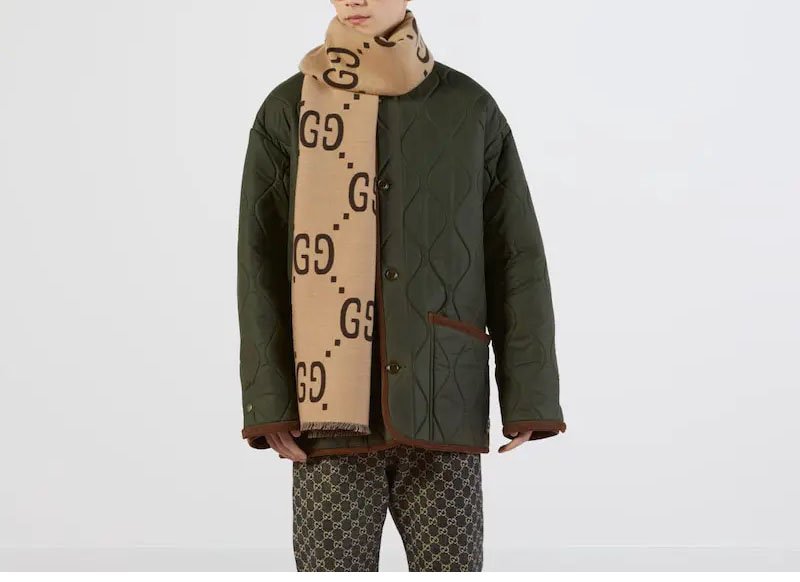 구찌 GG 자카드 울 실크 스카프